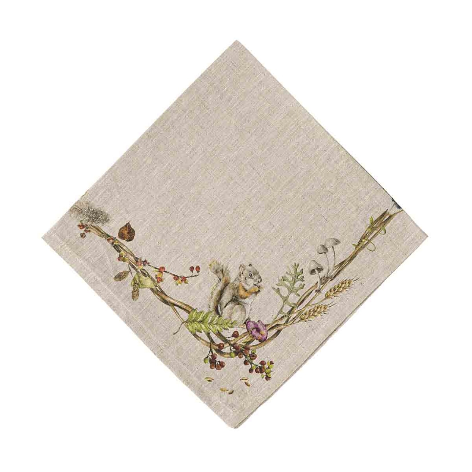 Juliska JULISKA Forest Walk Napkin with Animals Café Au Lait- Set of 4