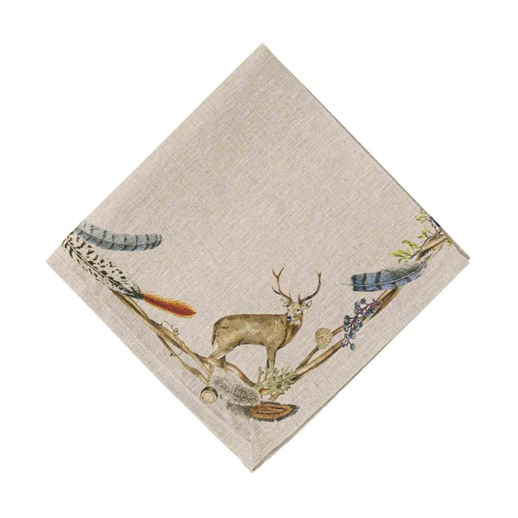 Juliska JULISKA Forest Walk Napkin with Animals Café Au Lait- Set of 4