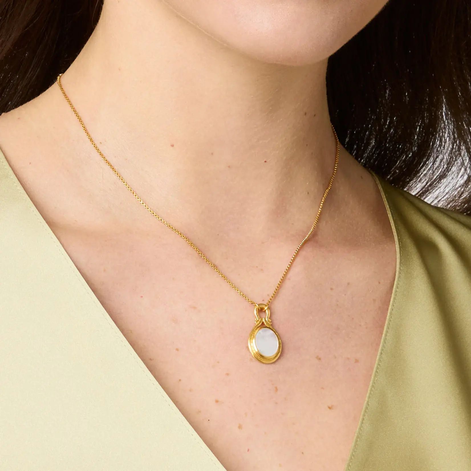 Julie Vos JULIE VOS Saratoga Delicate Necklace-Mother of Pearl
