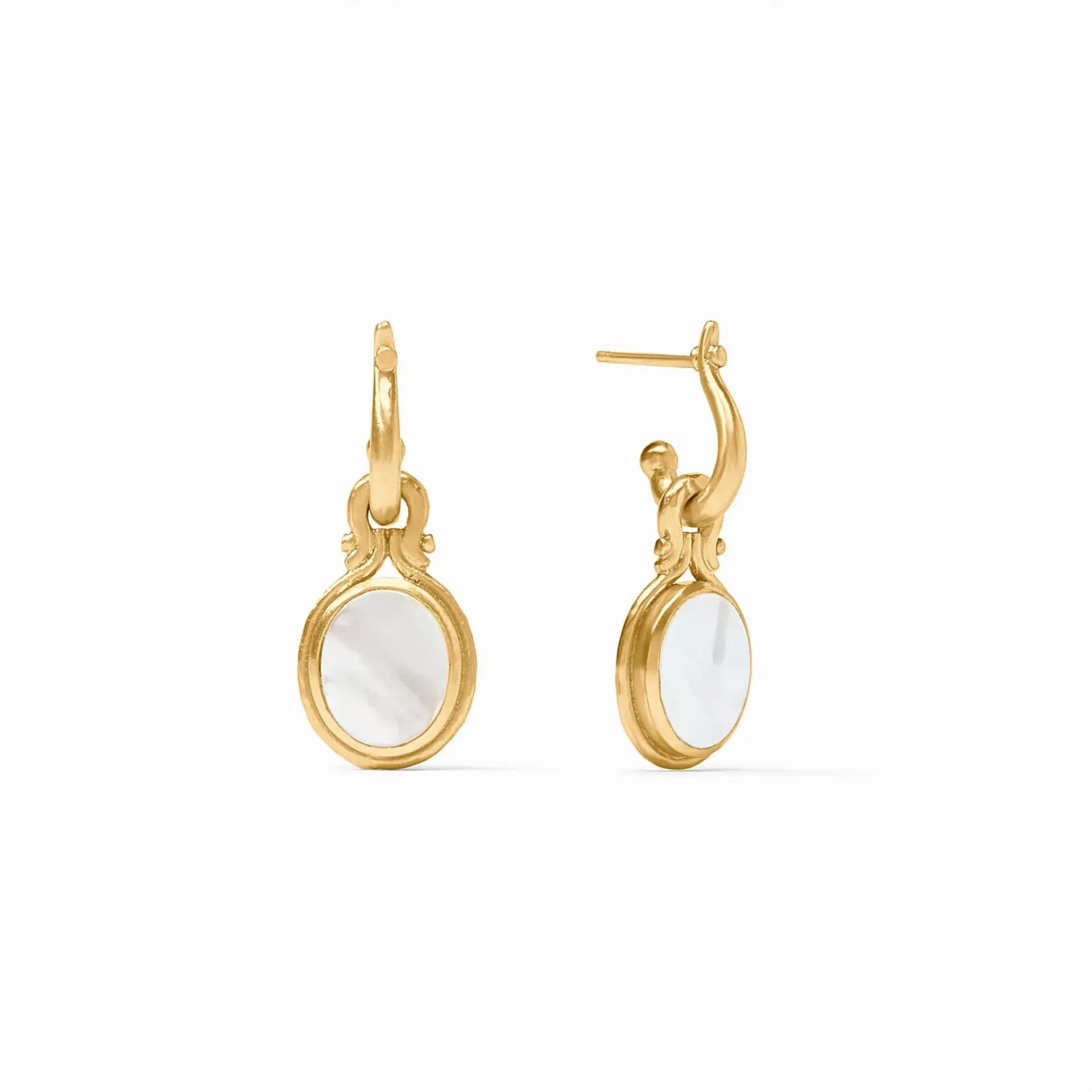Julie Vos JULIE VOS Saratoga Hoop & Charm Earring-Mother of Pearl