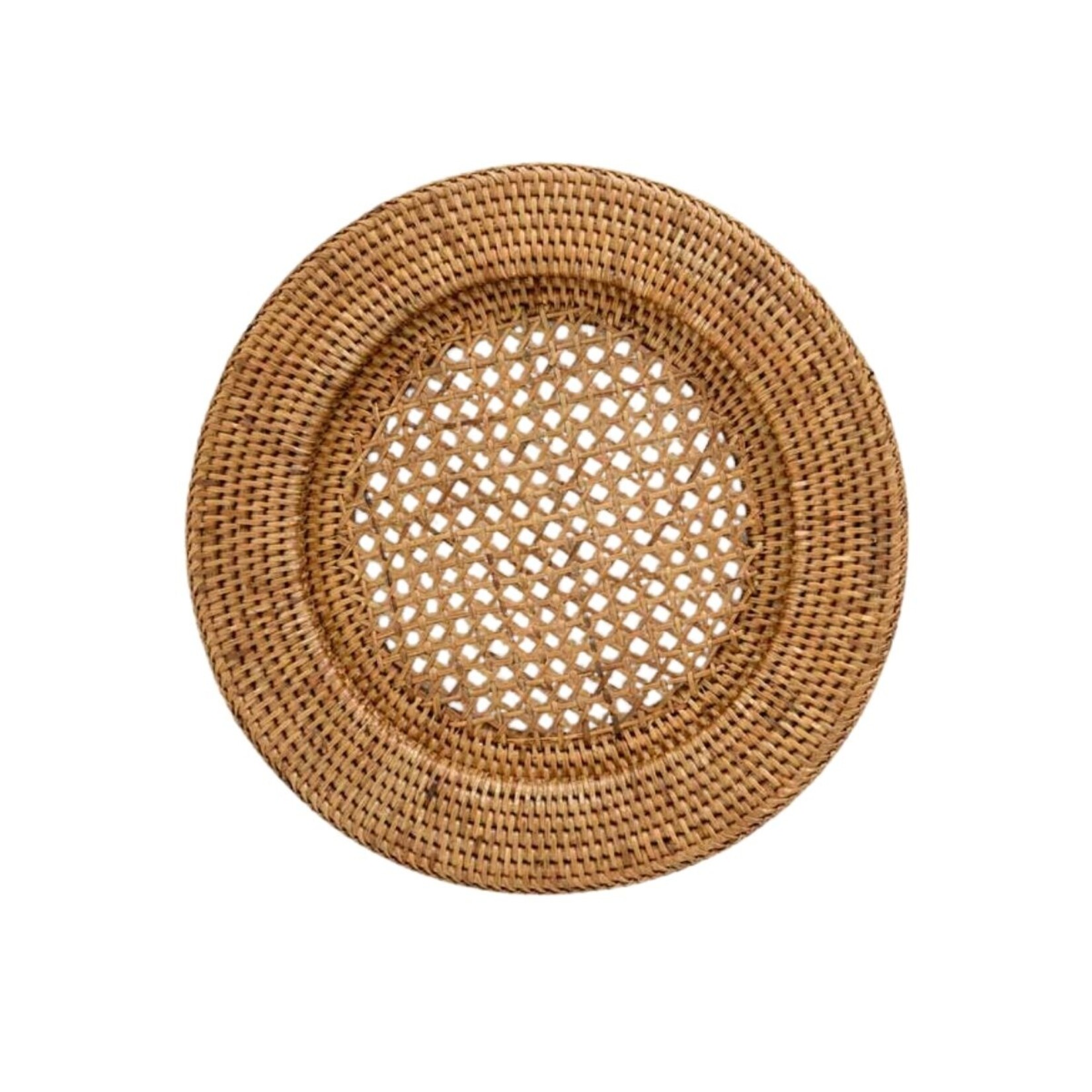 Pomegranate POMEGRANATE Honey Rattan Charger- Set of 4