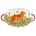 Vietri VIETRI Wildlife Hunting Dog Handled Oval Bowl