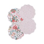 Matouk MATOUK Reversible 16 " Quilted Circle Placemat Set of 4- Pomegranate Pink & Celine Redberry