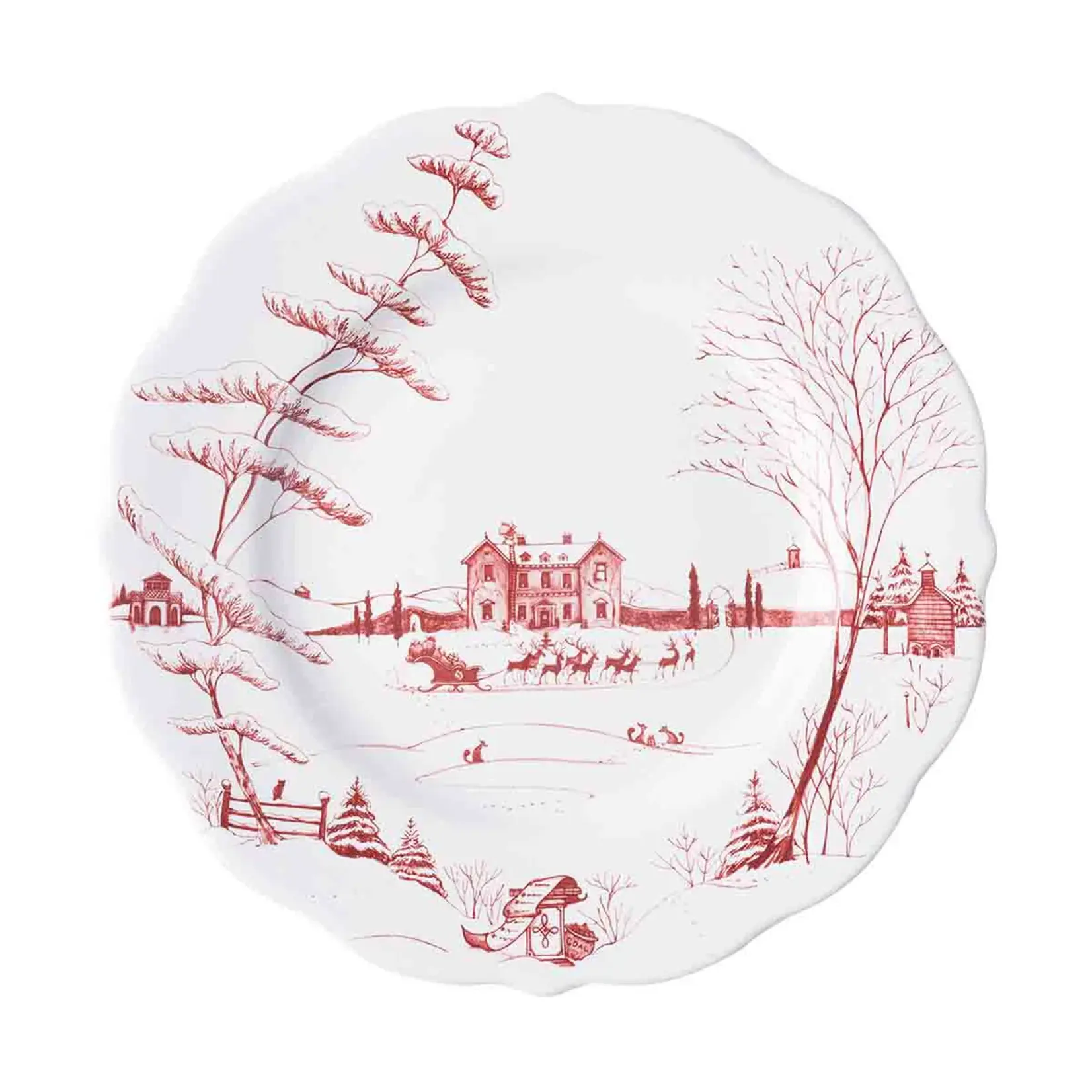 Juliska JULISKA Country Estate Winter Frolic Dinner Plate- Ruby