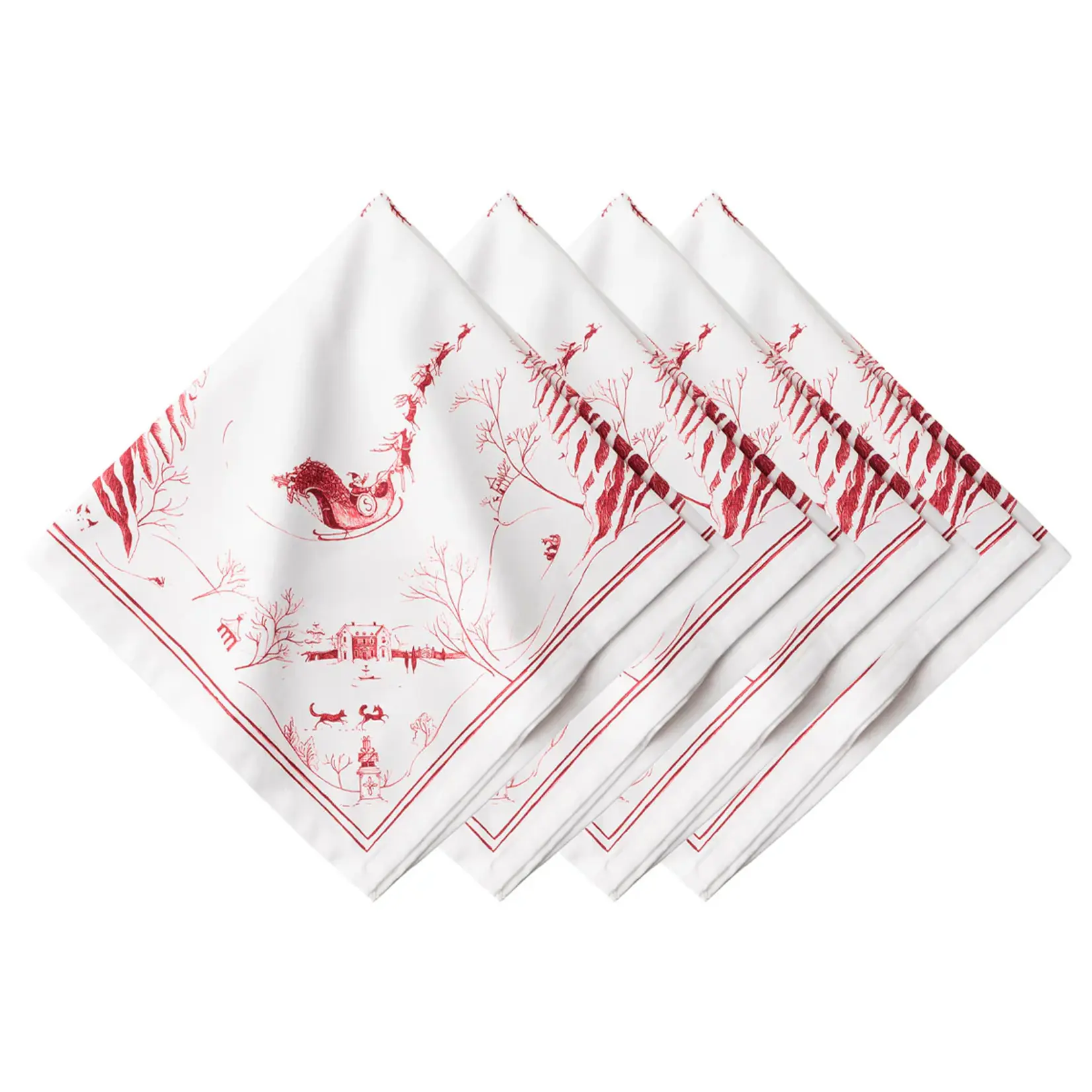 Juliska JULISKA Country Estate Winter Frolic Napkins Set of 4- Ruby