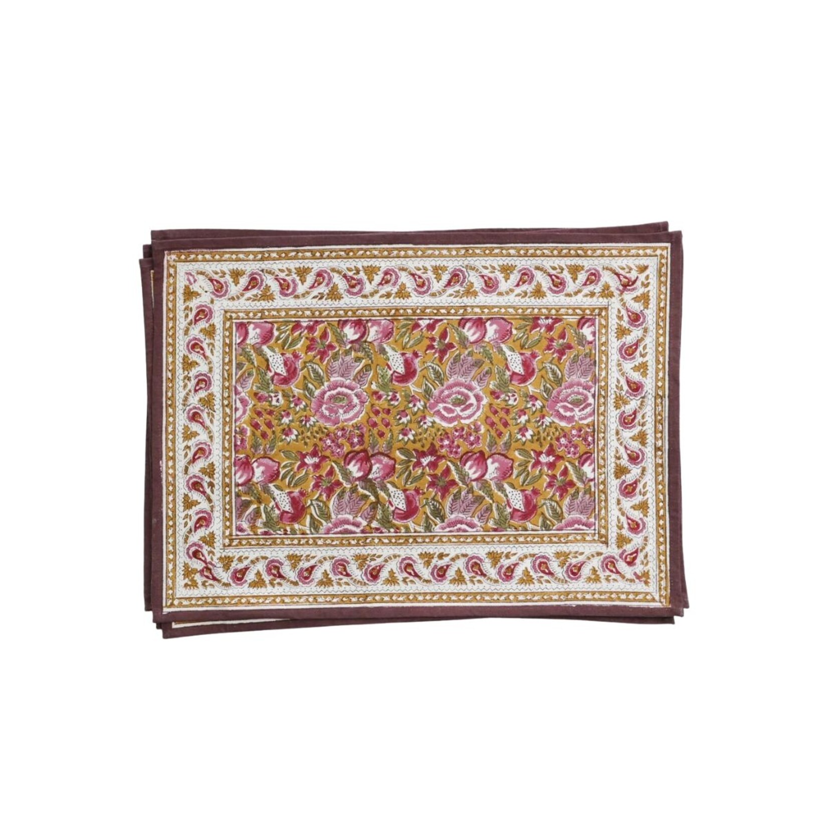 Pomegranate POMEGRANATE Garden Plum & Ochre Placemat S/4