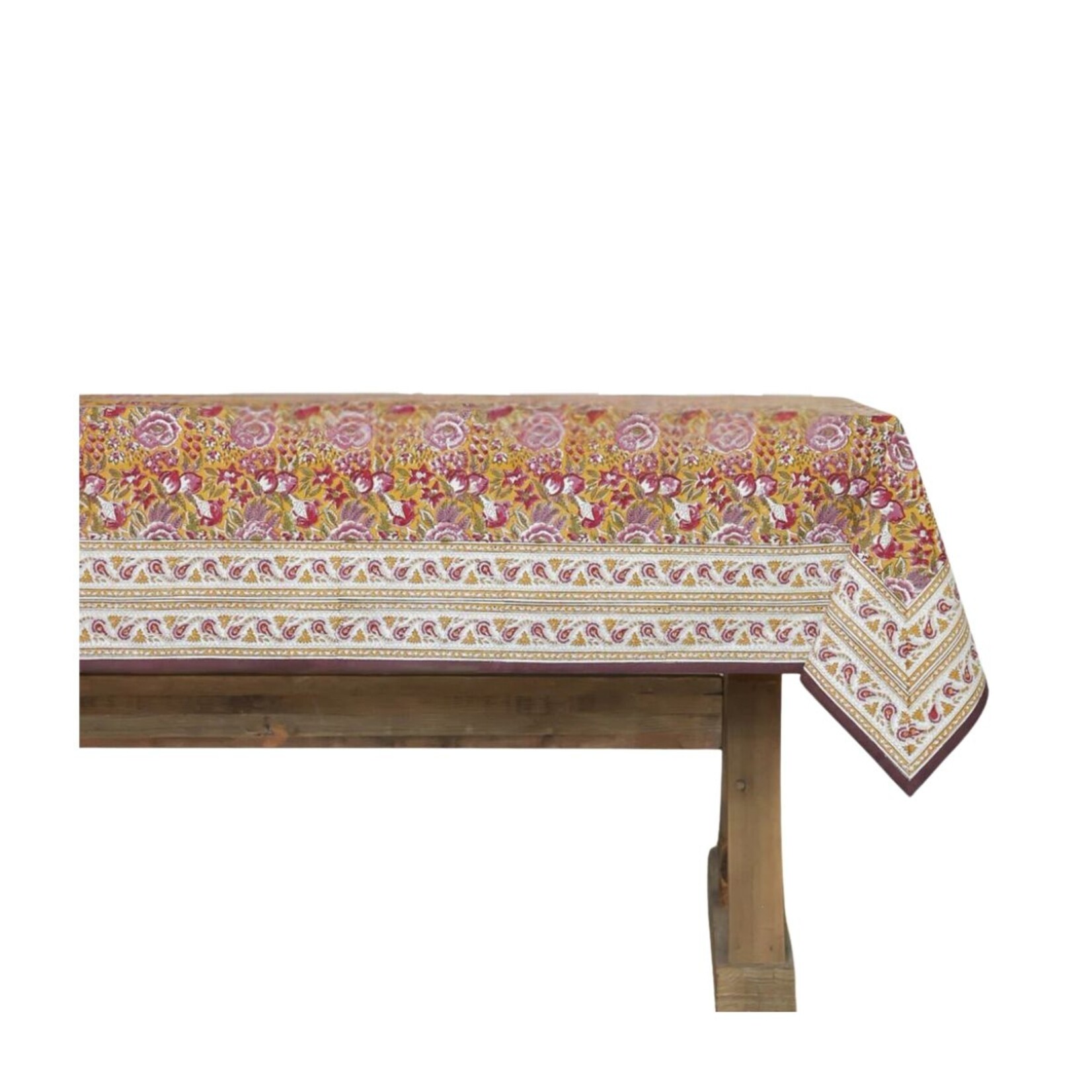 Pomegranate Garden Plum & Ochre Tablecloth & Table Runner