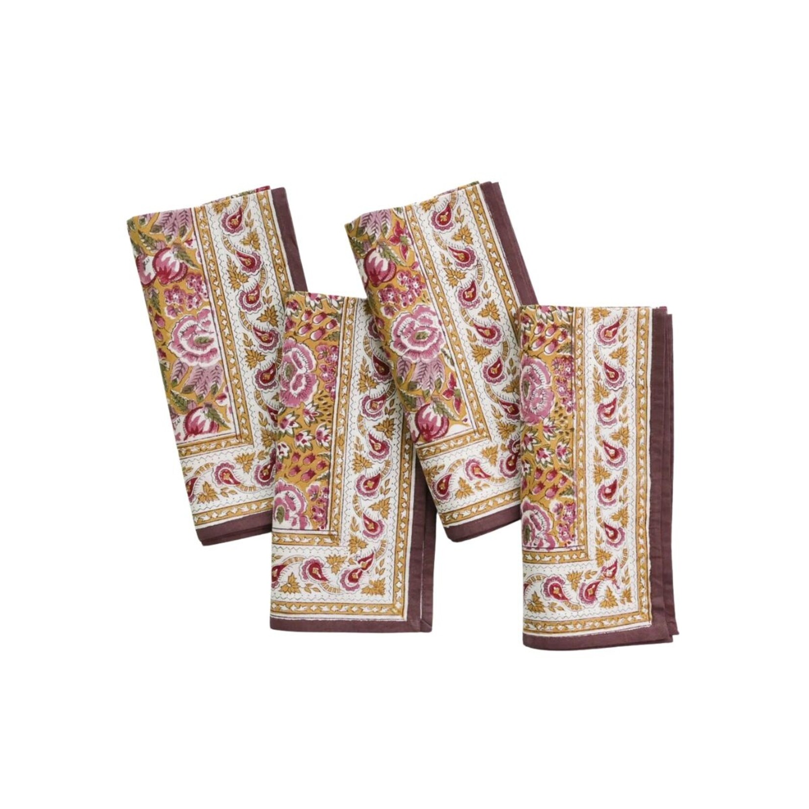 Pomegranate POMEGRANATE Garden Plum & Ochre Napkins