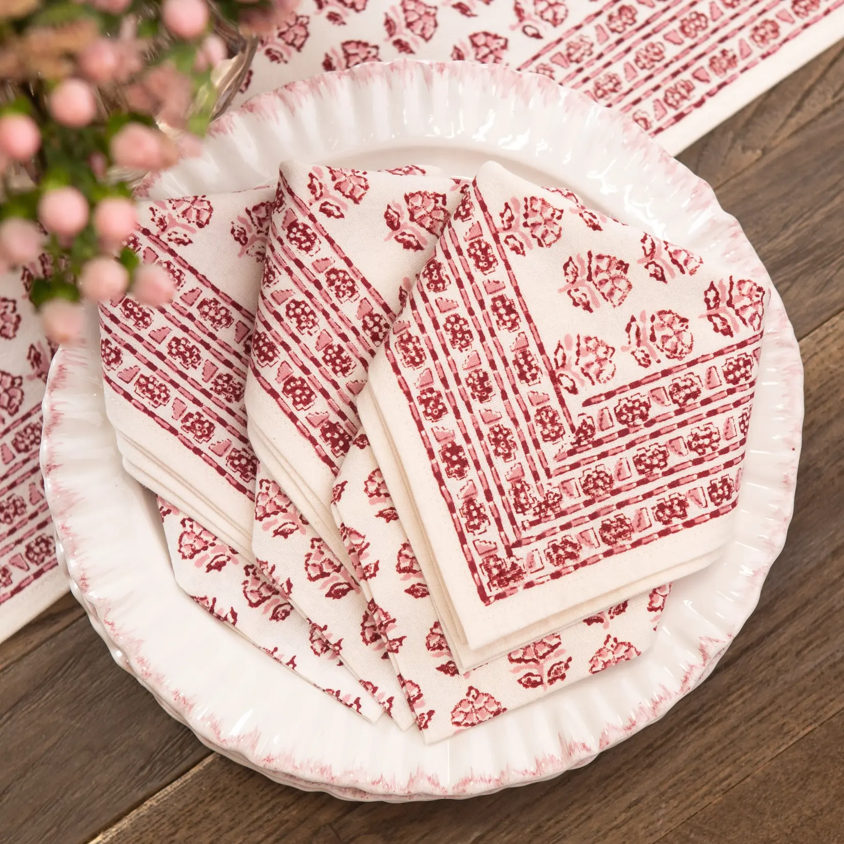 Pomegranate Elise Rose Napkins