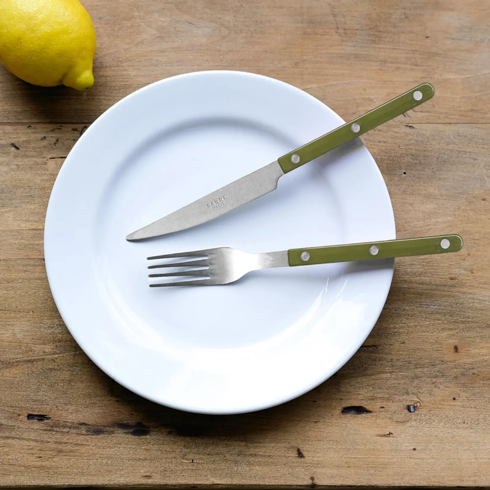 Sabre Paris SABRE PARIS Bistrot Vintage 5 pc Place Setting- Fern Green