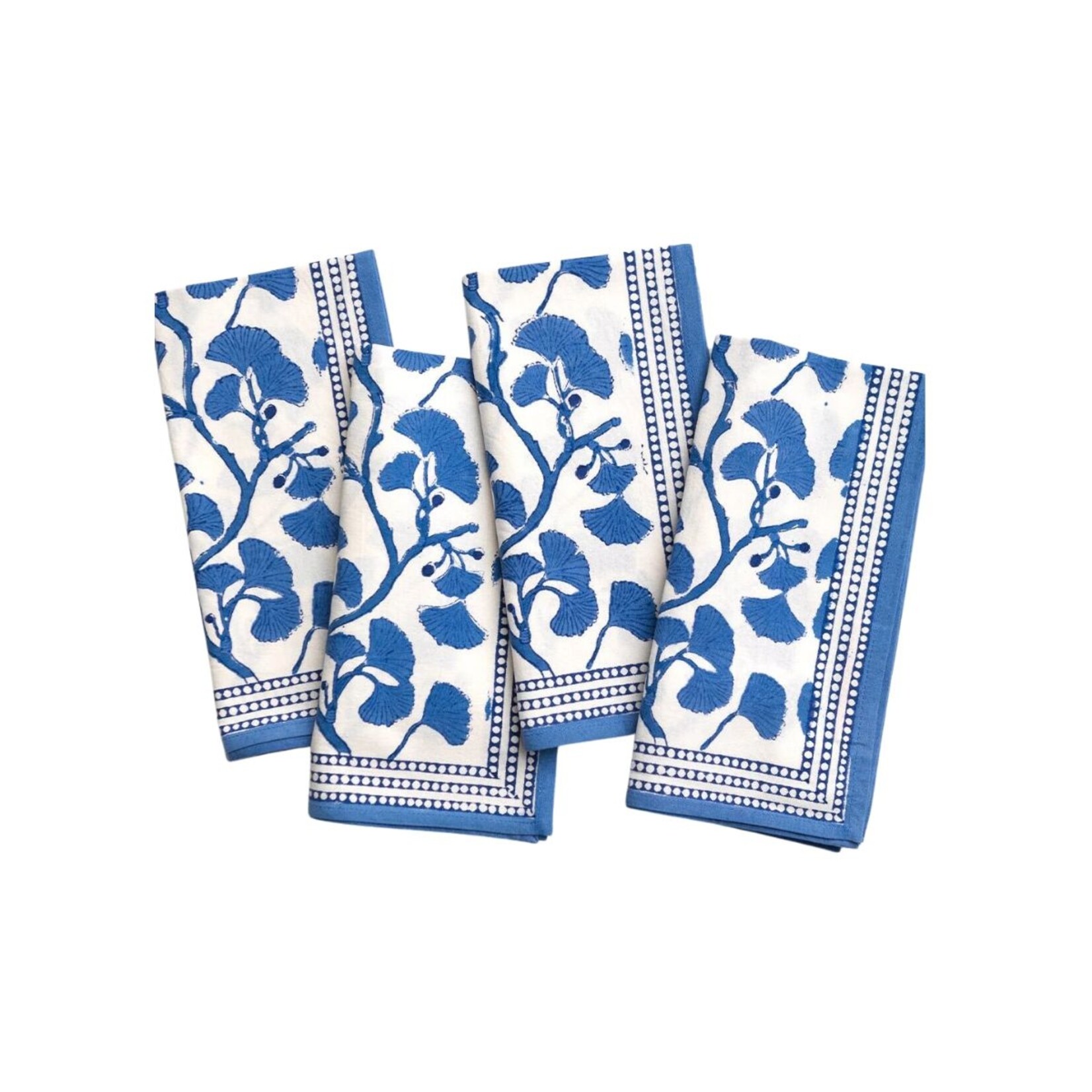 Pomegranate POMEGRANATE Ginkgo Blue Napkins- Set of 4