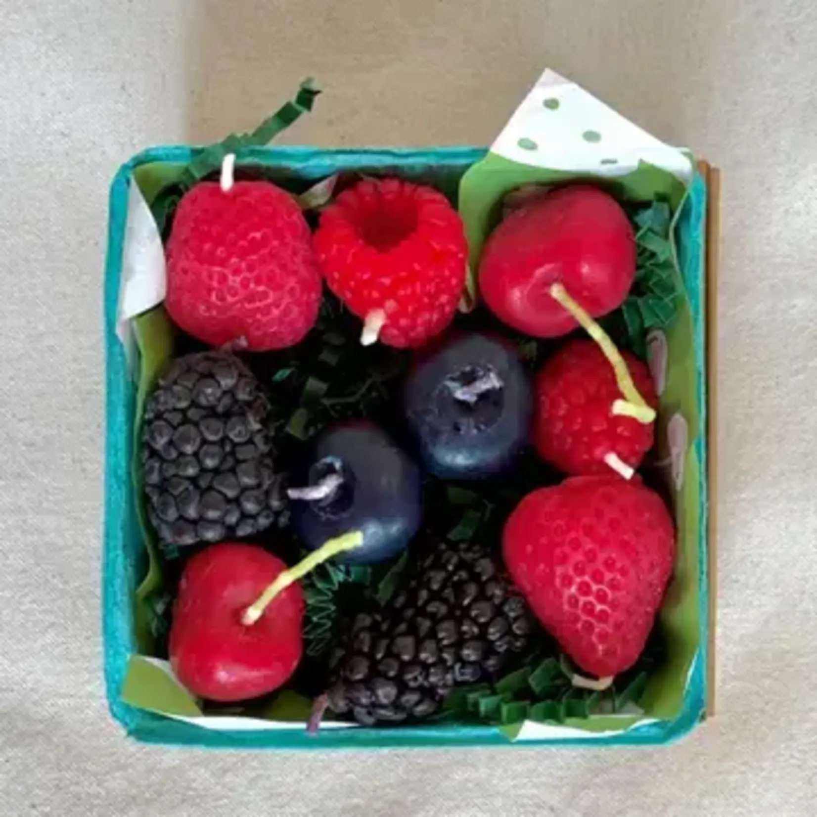 Happy Organics Mixed Berry Beeswax Birthday Candles- Set of 10