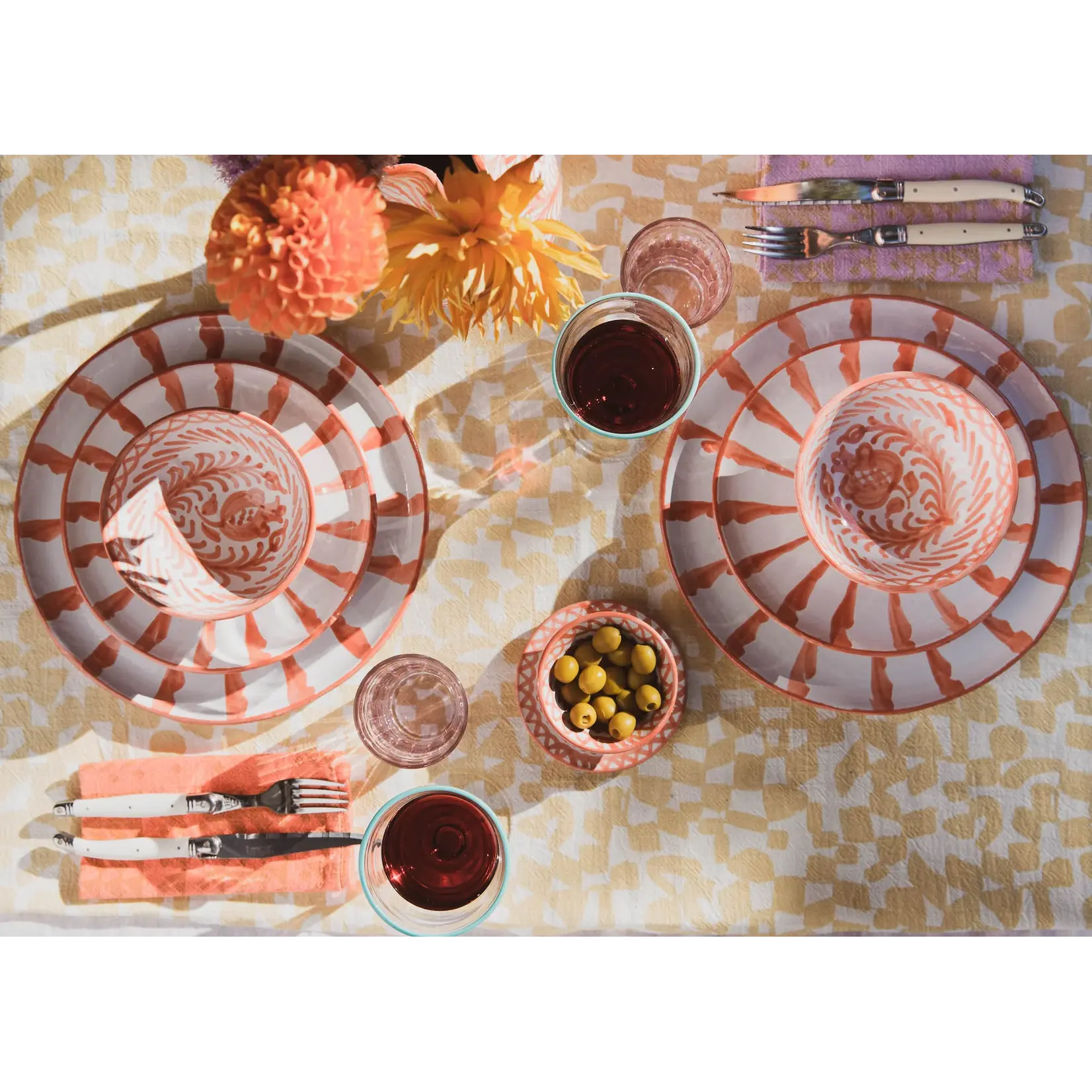 Pomelo Casa POMELO CASA Salad Plate with Candy Cane Stripes