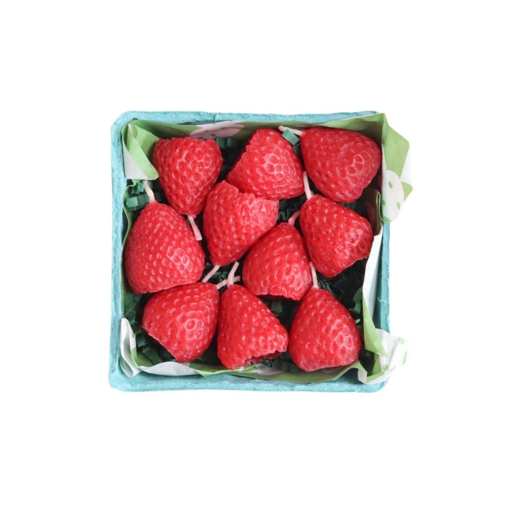 Happy Organics Strawberry Beeswax Birthday Candles- Set of 10