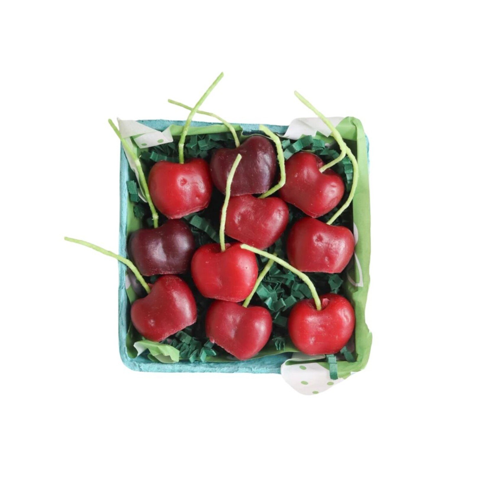 Happy Organics Dark Red Cherry Beeswax Birthday Candles- Set of 10
