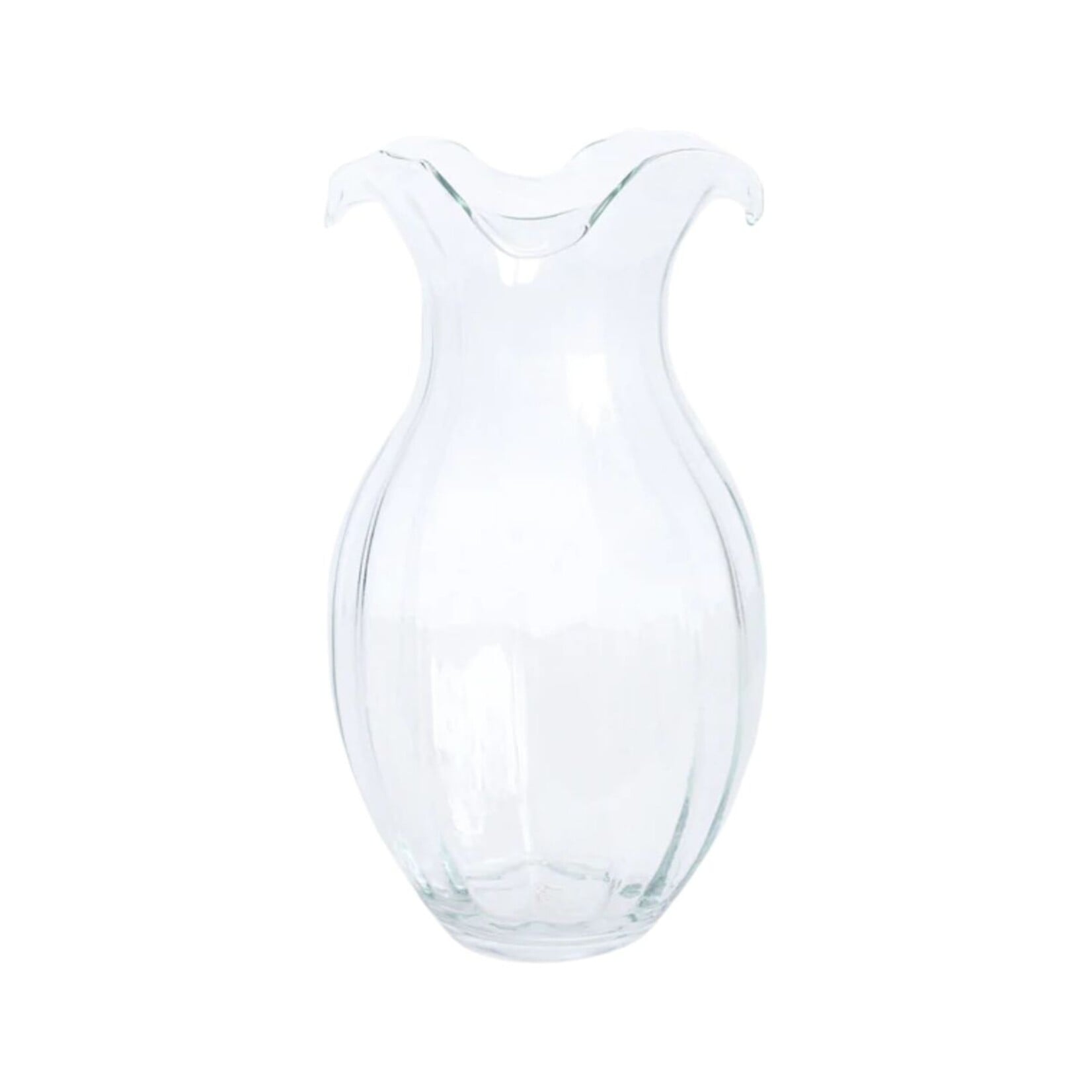 Vietri VIETRI Hibiscus Glass Vertical Fluted Large Vase- Clear