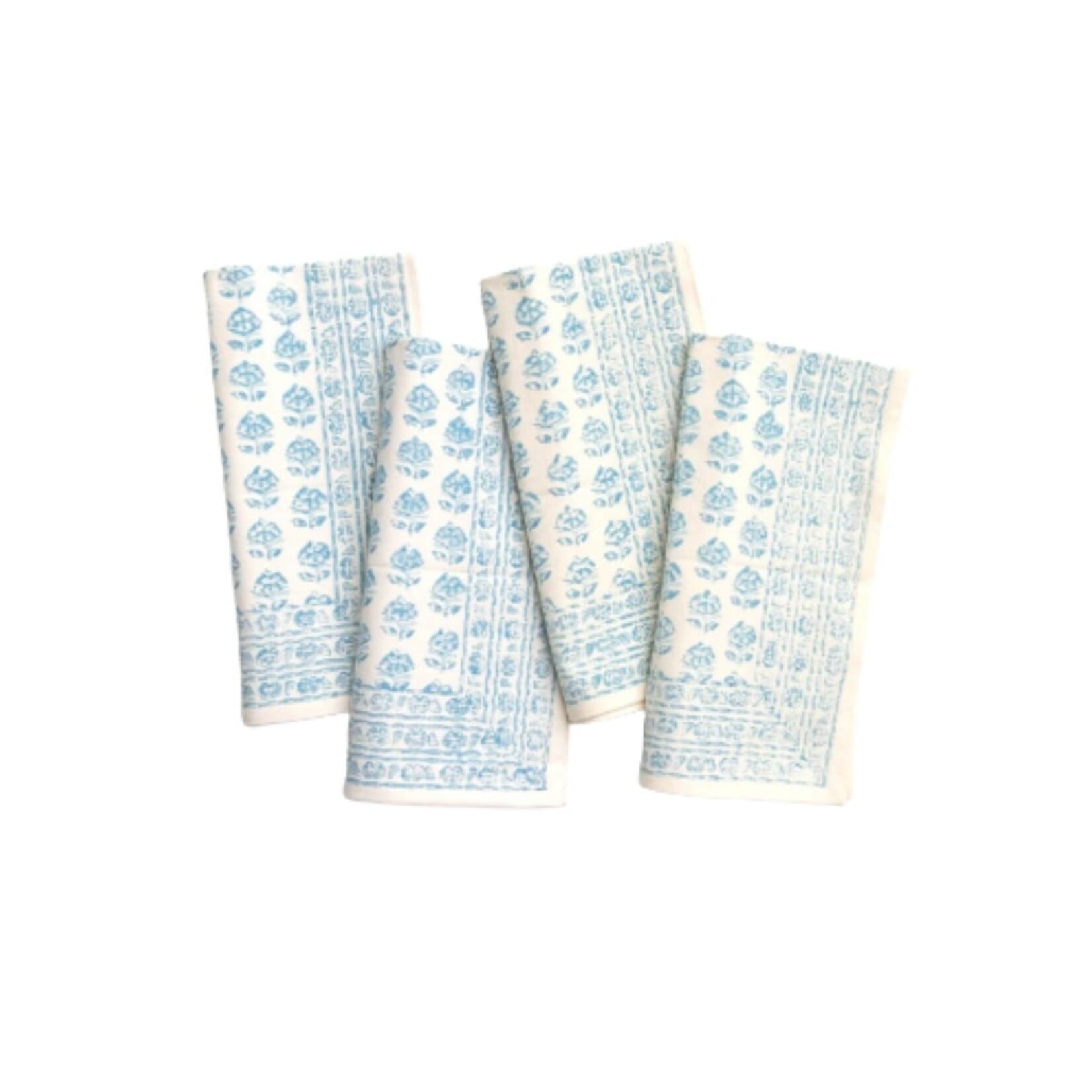 Pomegranate POMEGRANATE Elise Aqua Napkin Set of 4