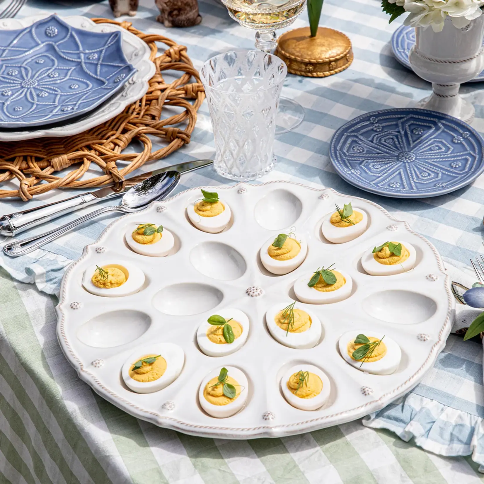 Juliska JULISKA Berry & Thread Whitewash Deviled Egg Platter