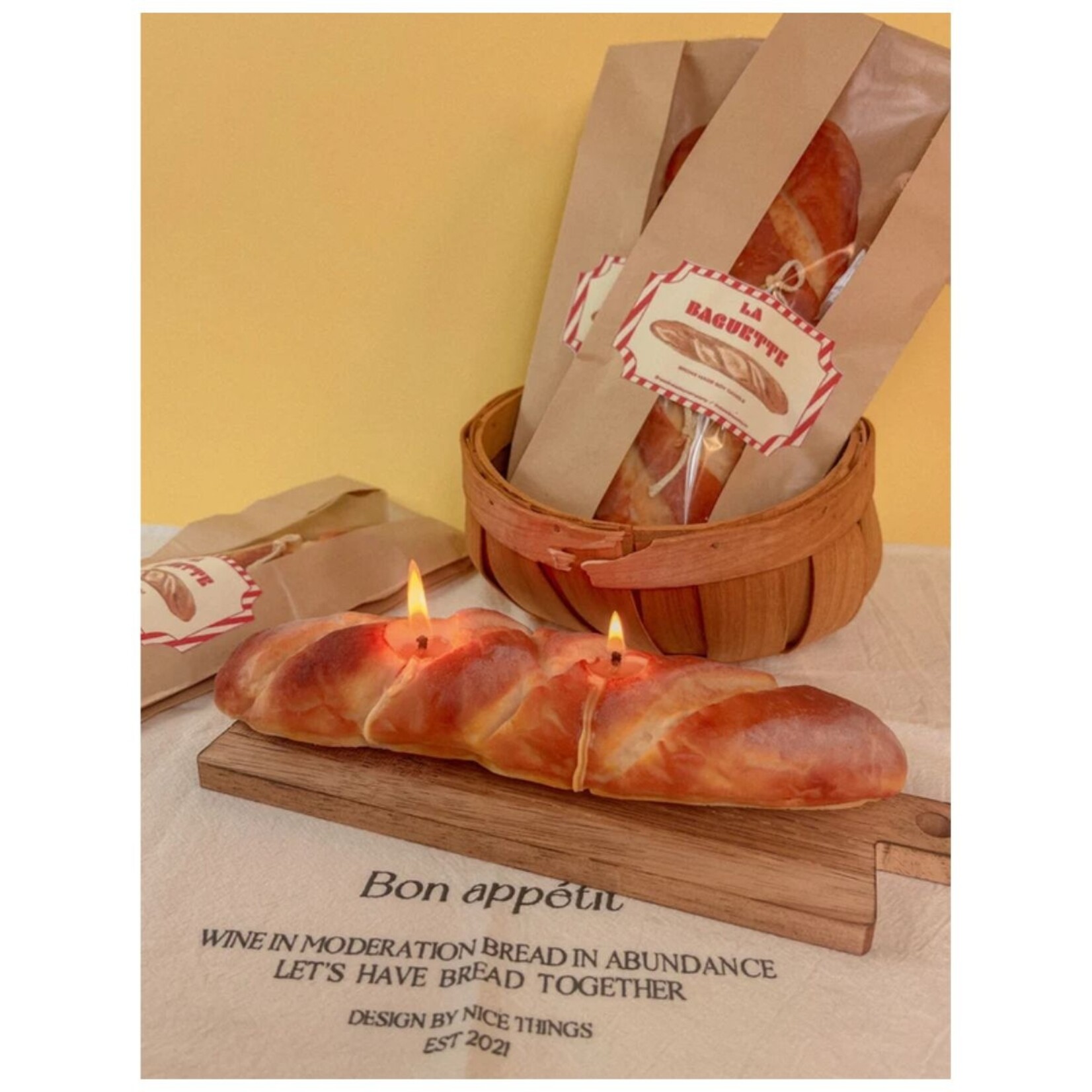 French Baguette Candle- Long