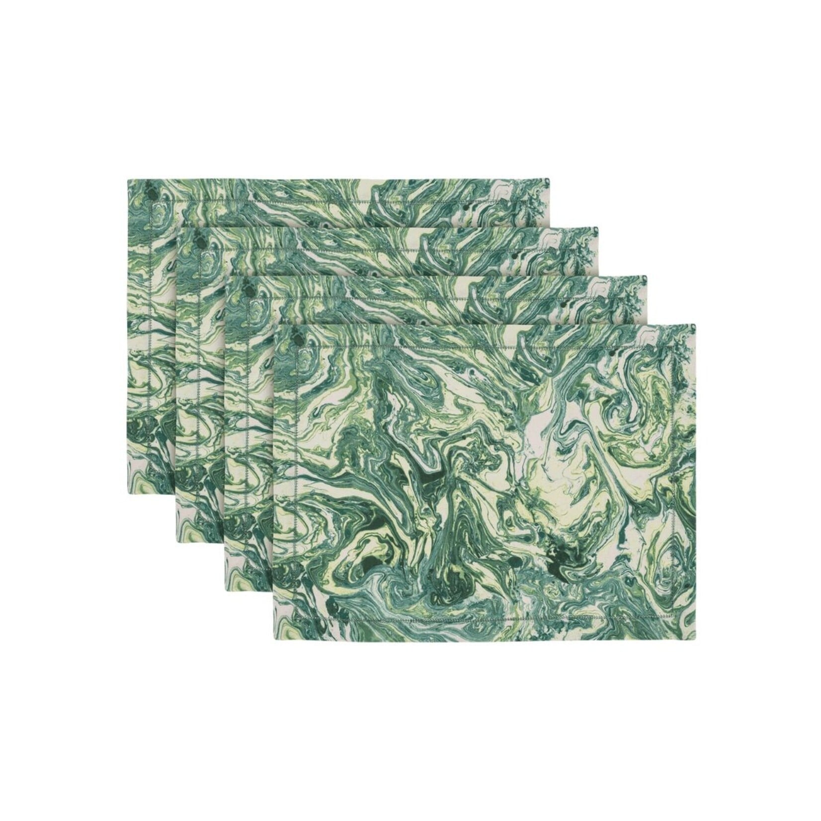 Matouk MATOUK Balthazar Linen 14 x 19 Placemats - Set of 4 Emerald