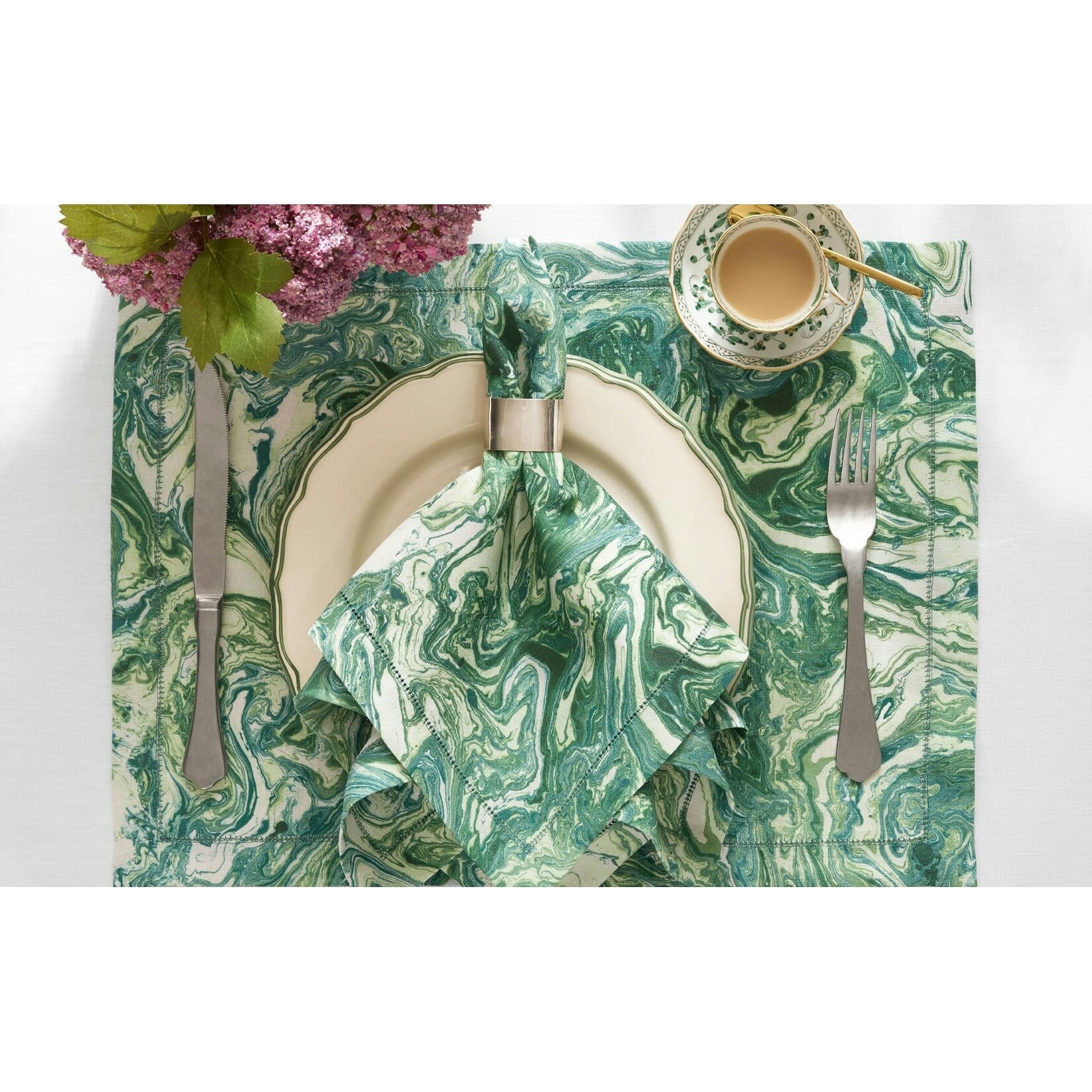 Matouk MATOUK Balthazar Linen 14 x 19 Placemats - Set of 4 Emerald