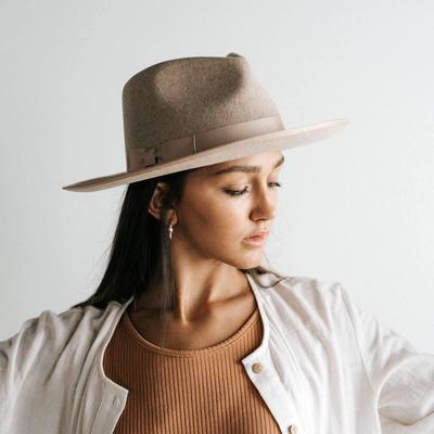 GIGI PIP Monroe Rancher Wool Ivory Wide Brim Fedora Hat with Beige Band 55 XS Monroe Rancher - Ivory Blemished | Women main image 3