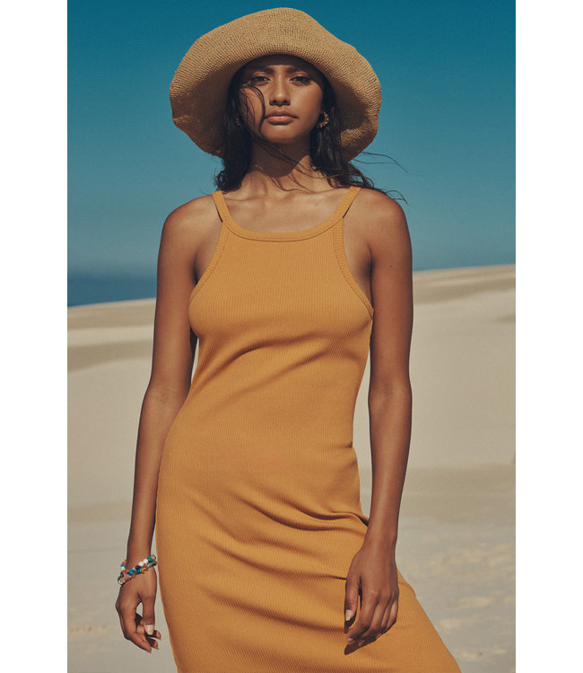 SPELL DESIGNS COSMOS RIB MIDI DRESS