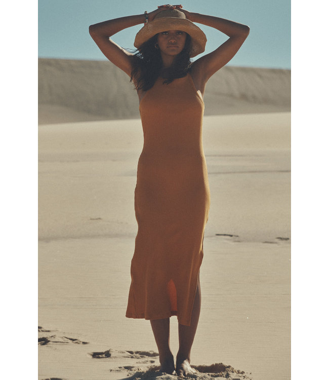 SPELL DESIGNS COSMOS RIB MIDI DRESS