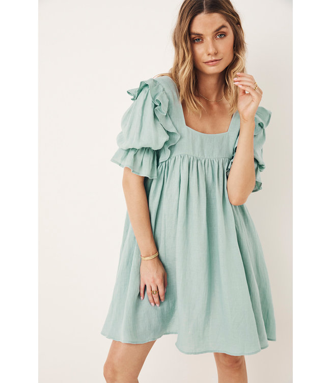 SPELL DESIGNS MAE LINEN MINI DRESS