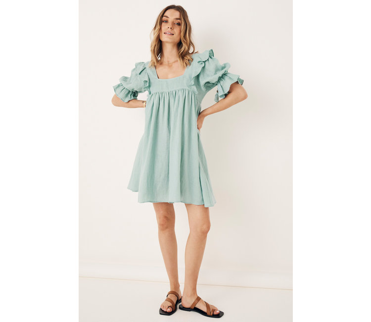 spell linen dress SPELL Sunday Linen Mini Dress In White