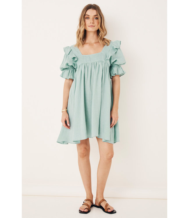 SPELL DESIGNS MAE LINEN MINI DRESS