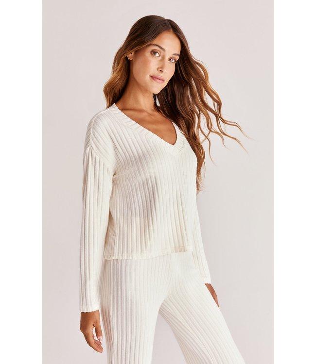 Z SUPPLY VALENTINA RIB LS TOP