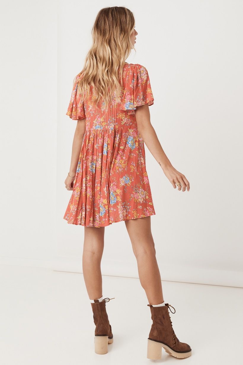 MEADOWLAND FLUTTER SLEEVE MINI DRESS The Fort