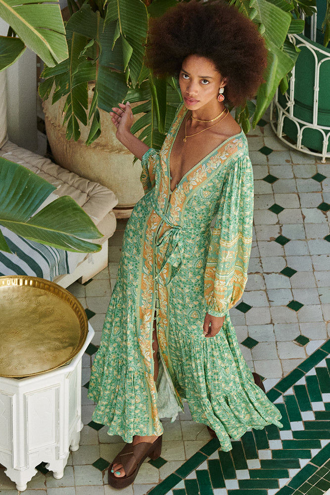 MADAME PEACOCK BUTTON GOWN - The Fort