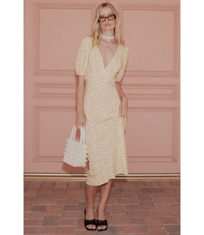 SPELL DESIGNS MOSSY BIAS-CUT MIDI DRESS