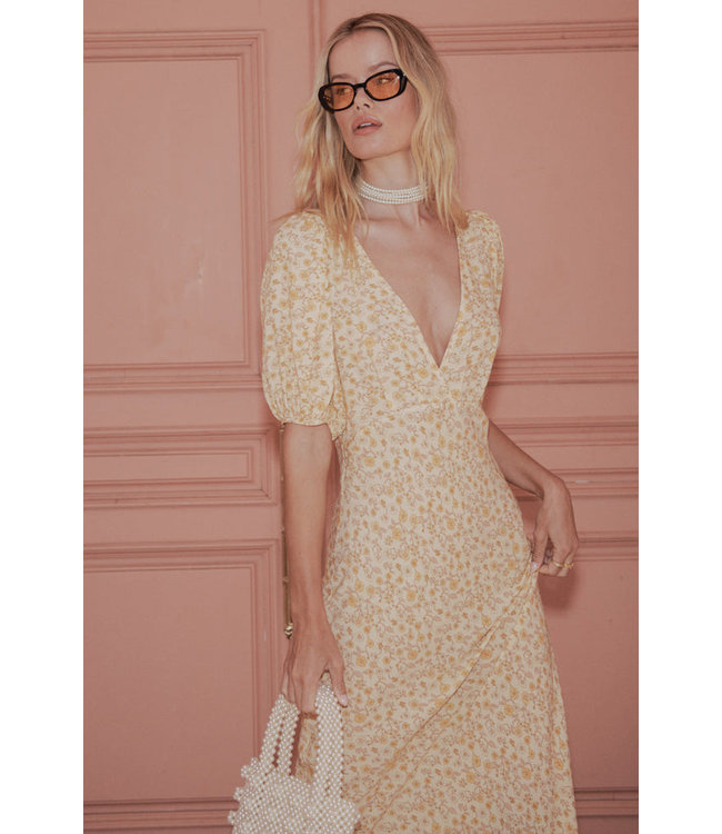 SPELL DESIGNS MOSSY BIAS-CUT MIDI DRESS