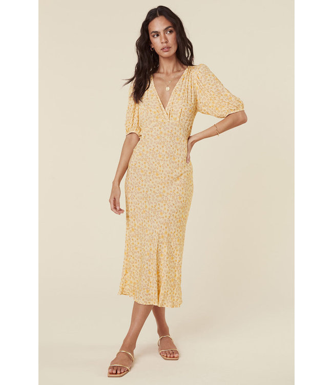 SPELL DESIGNS MOSSY BIAS-CUT MIDI DRESS