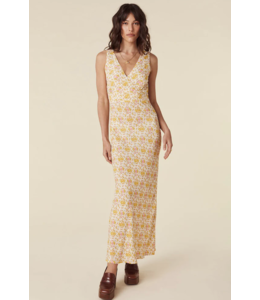 SPELL DESIGNS YELLOW ROSE BIAS MAXI DRESS