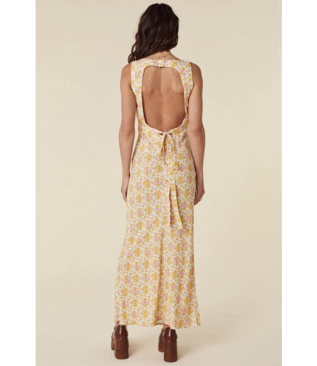 SPELL DESIGNS YELLOW ROSE BIAS MAXI DRESS