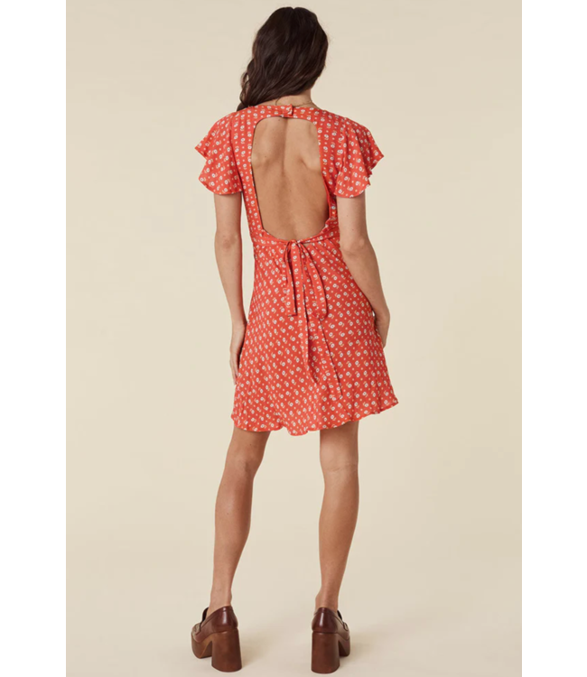 SPELL DESIGNS YELLOW ROSE BIAS MINI DRESS