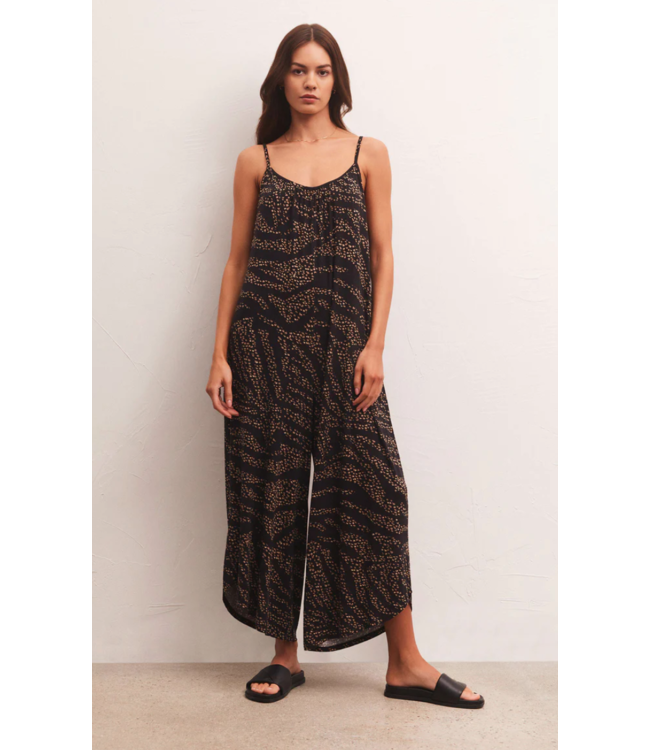 Z SUPPLY WILD DOT FLARED JUMPSUIT