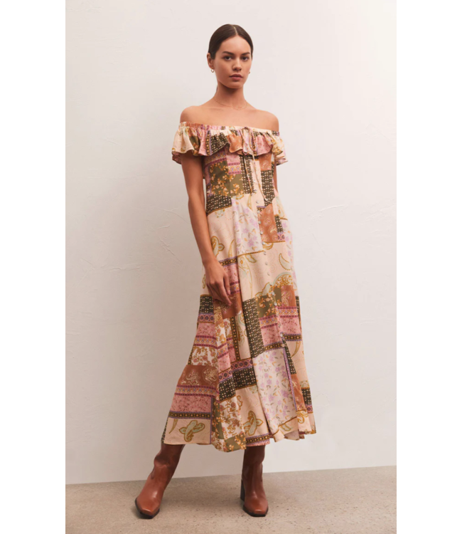 Z SUPPLY VEDA OFF SHOULDER MIDI DRESS