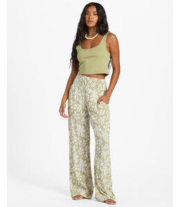 Billabong New Waves 2 Elastic Waist Pants Green Floral