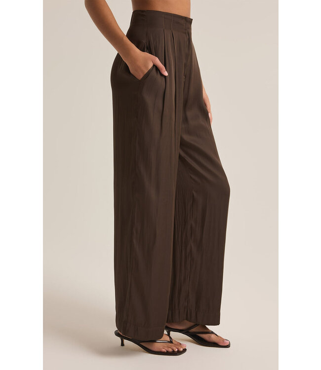 Z SUPPLY LISSE WIDE LEG PANT BRN