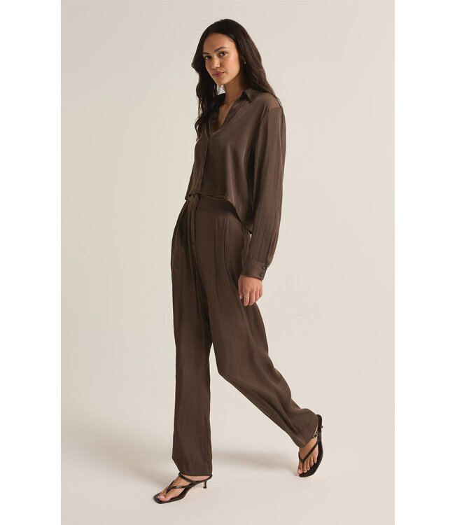 Z SUPPLY LISSE WIDE LEG PANT BRN