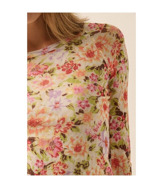 PROMESA FLORAL SHEER TOP