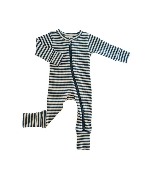 SIIX COLLECTION ORGANIC RIBBED 2 WAY ZIP ROMPER