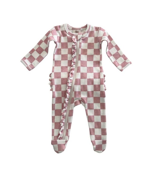 SIIX COLLECTION ORGANIC FRILL ZIP FOOTIE