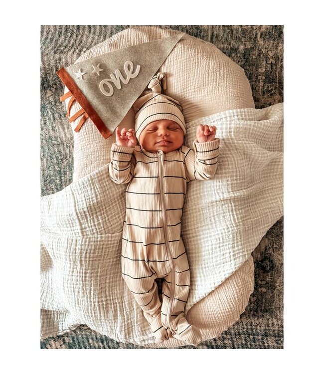 SIIX COLLECTION ORGANIC RIBBED ZIP FOOTIE