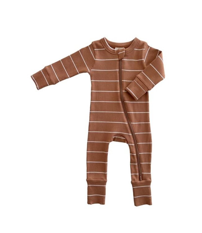 SIIX COLLECTION ORGANIC RIBBED 2 WAY ZIP ROMPER